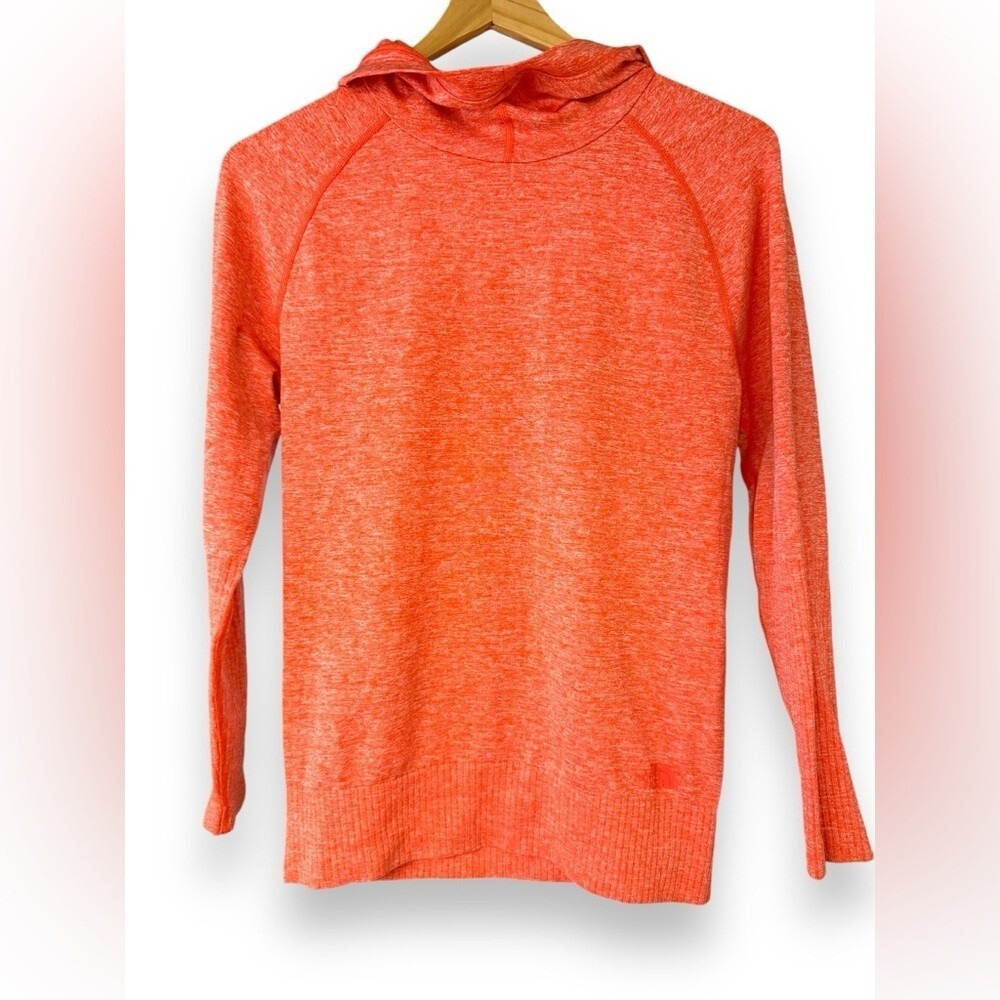 The North Face lightweight hooded top, coral/orange, excellent condition, size M